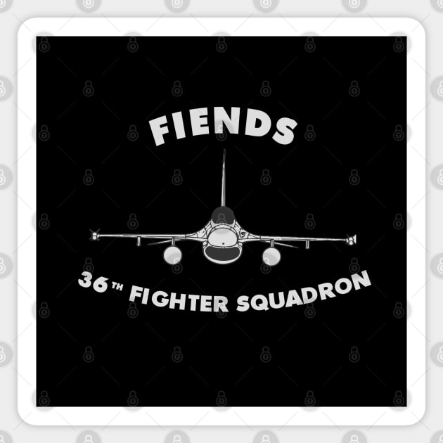 36th Fighter Squadron Fiends F16 USAF Sticker by DesignedForFlight